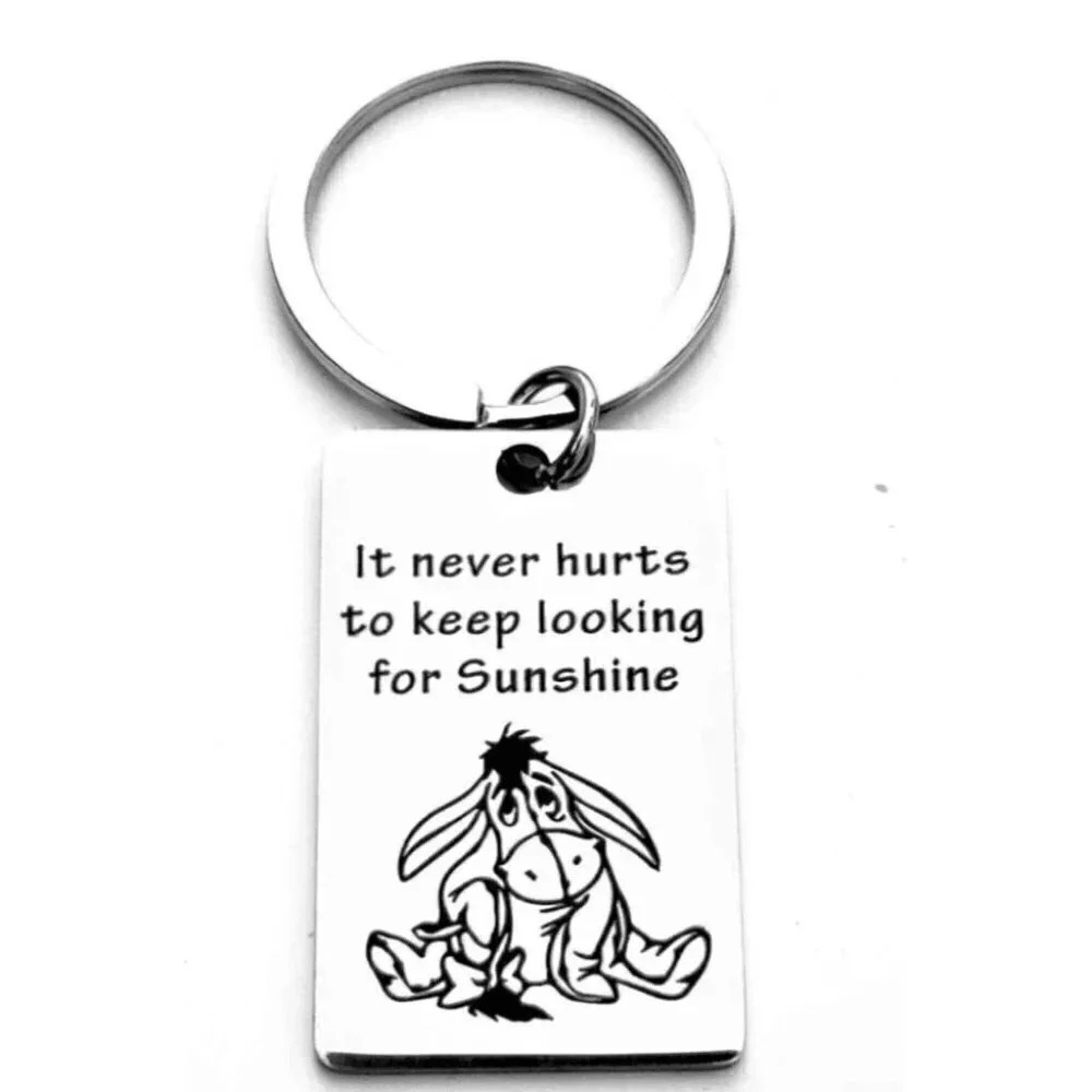 Eeyore It Never Hurts To Keep Looking For Sunshine Keychain Winnie The Pooh